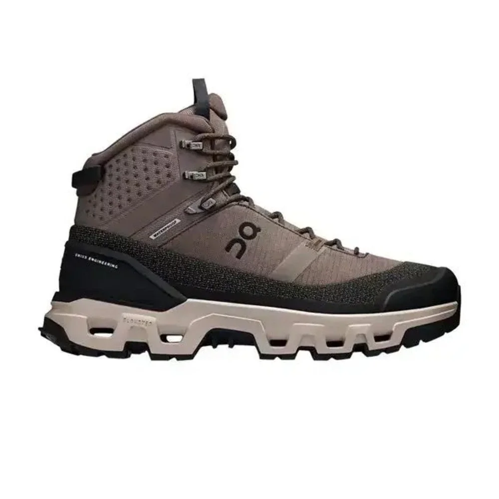 NEW On Cloudrock Trek WP Waterproof Hiking Boots Shoe Mens 12 Ash Fog